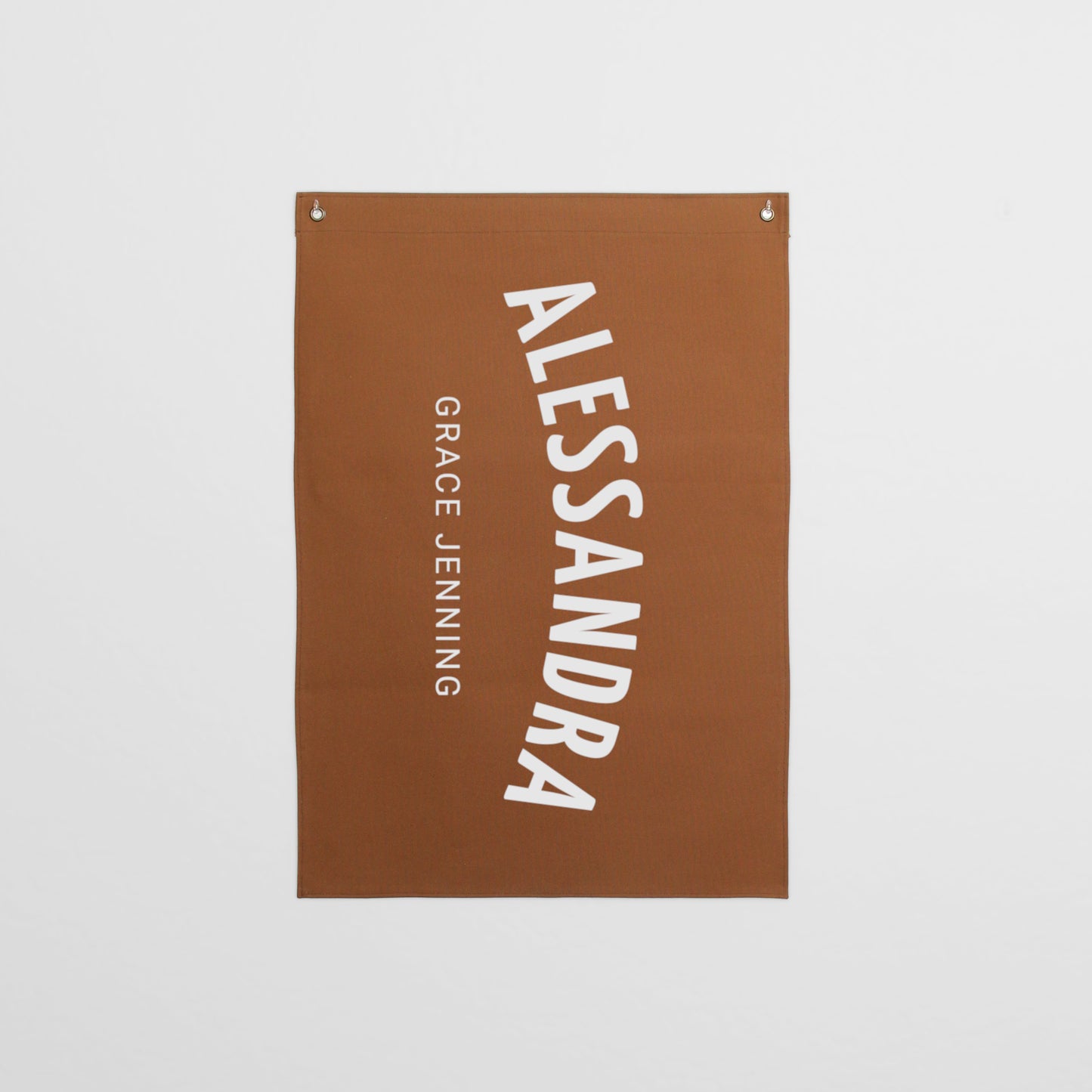 Brown Canvas Flag with Personalized Name