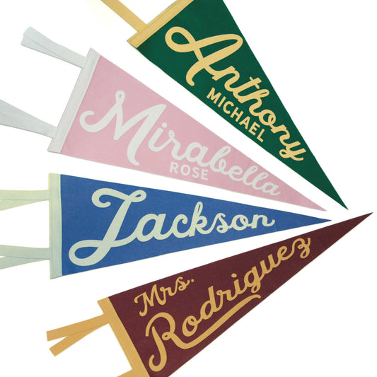 Felt Pennant with Personalized Name