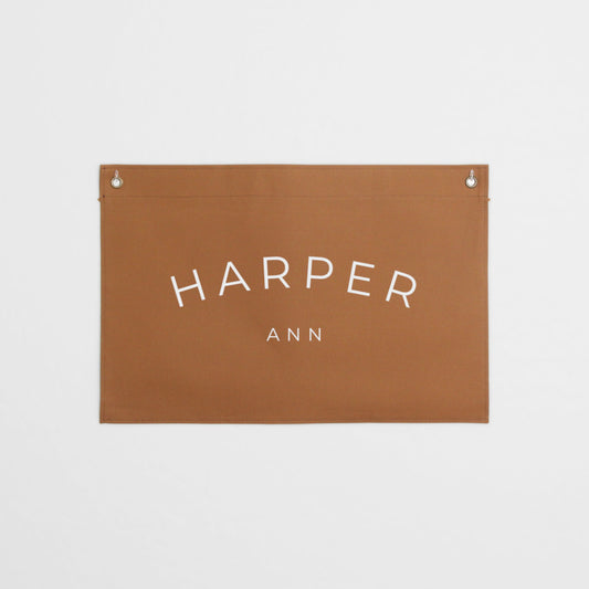 Brown Canvas Flag with Personalized Name