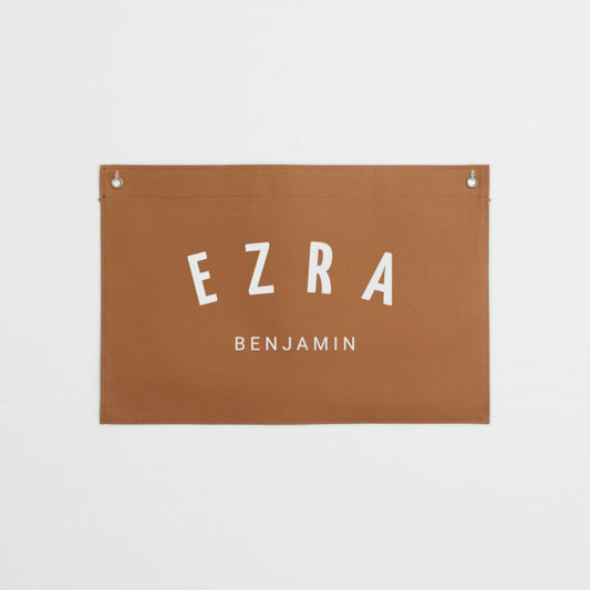 Brown Canvas Flag with Personalized Name